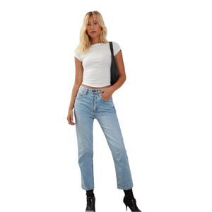 MOTEL High Rise Relaxed Fit in Light Wash Jeans Size M/31